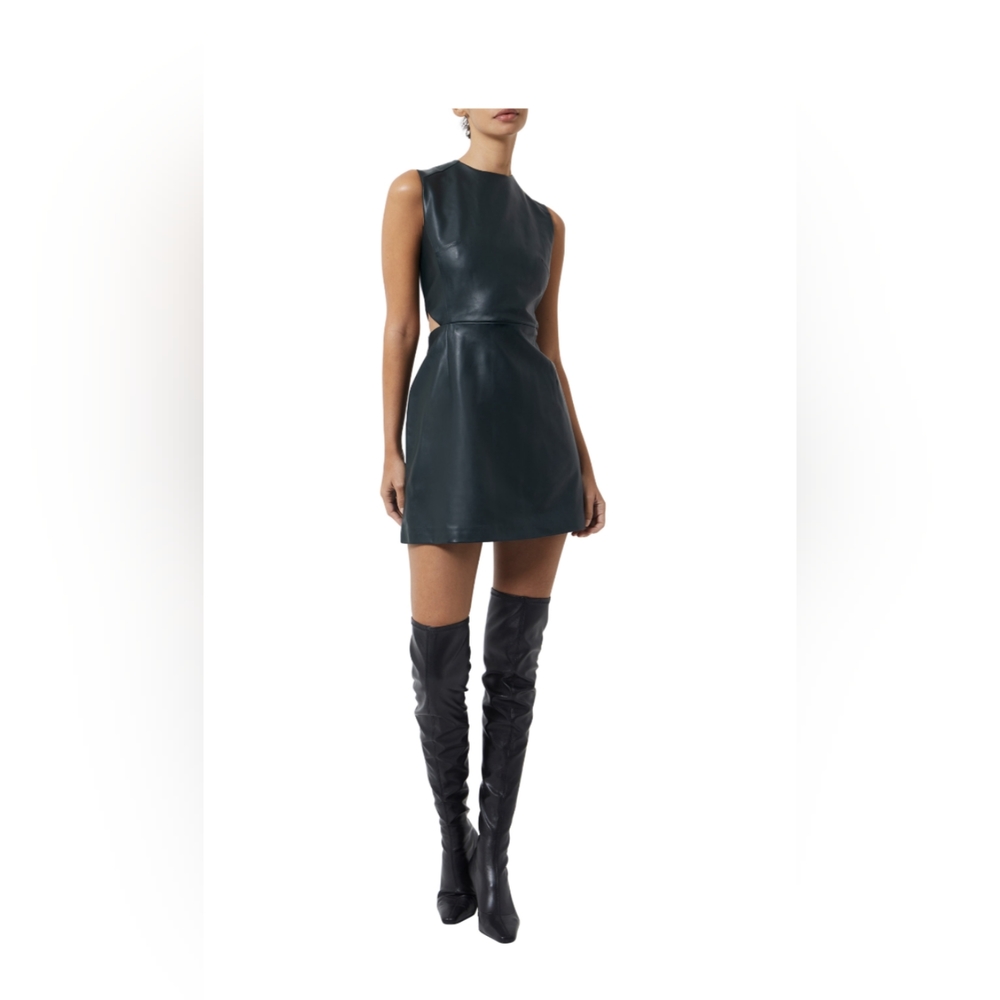 French Connection Crolenda PU Cut Out Dress